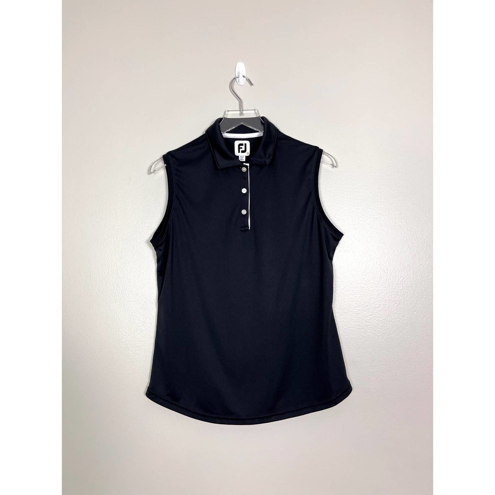 Footjoy Lot of 2 Sleevless Polo Shirts Tank Top Black Pink Size Large
